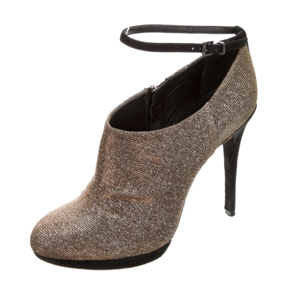 "Fruitera" metallic glitter ankle booties heels - Picture 3 of 7